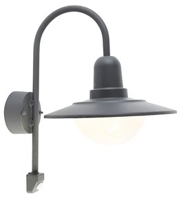 Lampada da parete moderna per esterni grigio scuro IP44 con sensore di movimento - Herman