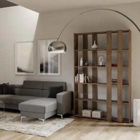 Libreria 120x204h cm in legno Noce con 6 ripiani - KATO A SMALL