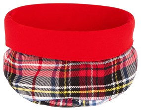 Cestino in tessuto tartan bianco diametro 20 cm