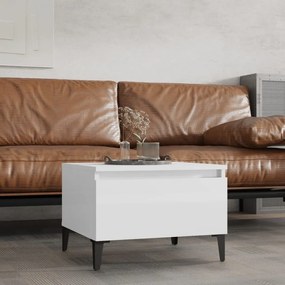 Tavolino Bianco Lucido 50x46x35 Cm İn Legno Multistrato /