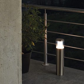 Piantana Contemporanea Da Esterno Basalgo 1 Led Acciaio Inox Grigio