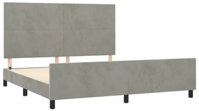Giroletto con testiera grigio chiaro 160x200 cm in velluto