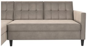 Divano angolare beige in velluto Hartford - Støraa