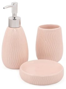 Set di accessori da bagno in ceramica rosa Merlin - Mioli Decor
