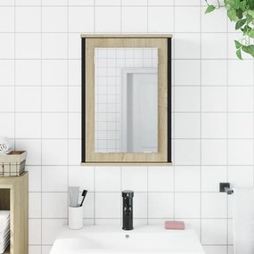 Mobile bagno con specchio rovere sonoma 42x12x60 cm multistrato