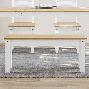 Panca Da Pranzo Panama Bianca 105x30x45 Cm Legno Massello Pino /