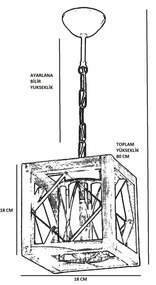 Lampada a sospensione in legno di carpino Zikzak Camlı - Opviq lights