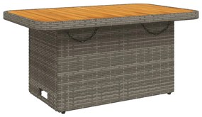 Set da pranzo da giardino 2 pz con cuscini in polyrattan grigio