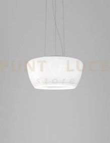 Implode sospensione 50 bianco cristallo e bianco opaco 3 luci attac...