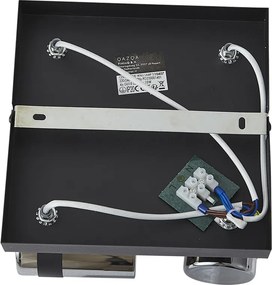 Faretto da soffitto nero con vetro fumé 4 luci ruotabile e inclinabile - Gianni