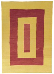Kilim Tappeto 290x210 Giallo (Iran) Tessuto A Mano