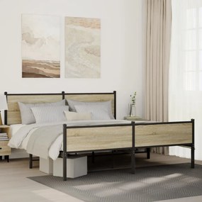 Giroletto Senza Materaso İn Metallo Rovere Sonoma 180x200 Cm /