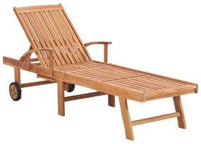 Lettini prendisole 2 pz cuscino rosso legno massello di teak