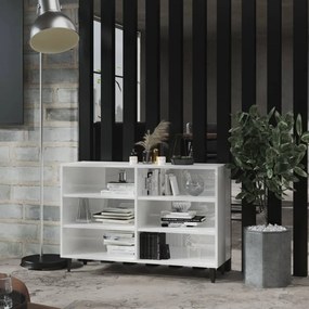 Credenza bianco lucido 103,5x35x70 cm in truciolato