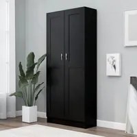 Libreria Nera 82,5x30,5x185,5 cm in Legno Multistratocod mxl 78754