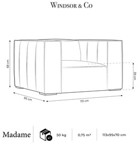 Poltrona in pelle marrone chiaro Madame - Windsor &amp; Co Sofas