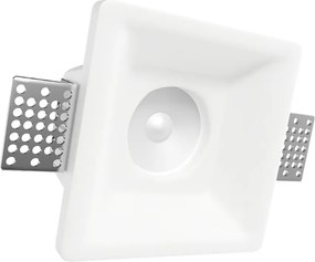 Portafaretto Quadrato Ø100x100 mm GU10 in Gesso Pitturabile SLIM