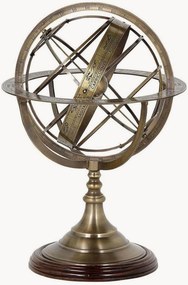 Oggetto decorativo artigianale Globe con base in legno di mango