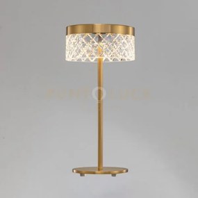 Lampada da tavolo regina, acrilico trasparente, oro santino, led 6 ...