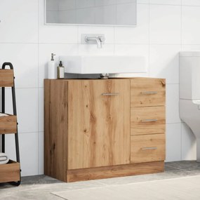 Mobile lavabo rovere artigianale 63x30x54 cm in truciolato