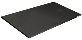 Piatto doccia in resina Strato nero L 90 x L 90 x H 2.4 cm opaco effetto pietra
