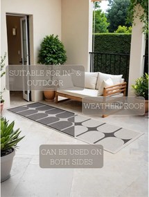 Passatoia da interno ed esterno bianca e nera 80x250 cm Duet Bowen – NORTHRUGS