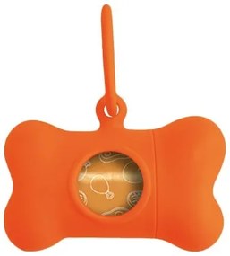 Dispenser di Buste per Animali Domestici United Pets Bon Ton Neon Cane Arancio (8 x 4,2 x 5 cm)