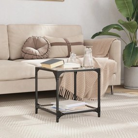 Tavolini Con Piano İn Vetro Trasparente 2 Pz 40x40x40cm Acciaio /