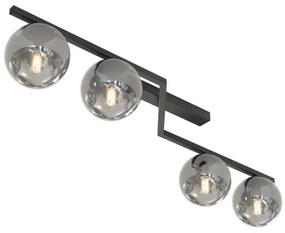 Plafoniera NATON 4xE14/10W/230V nero/fumé