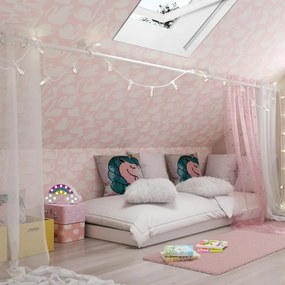 Carta da parati Cigni bianco e rosa, 53 cm x 10.05 m