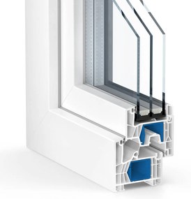 Finestra PVC Kömmerling 76 MD, bianco RAL 9016, 500 x 500 mm, vetri fissi, configurazione individuale