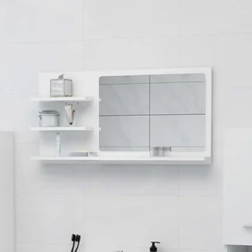 Specchio da bagno bianco 90x10,5x45 cm in truciolato