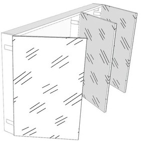 Pensile bagno Easy colore su ordinazione, 3 ante apertura da sinistra P 20 x L 140 x H 75 cm