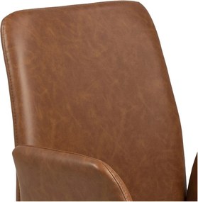 Sedia da pranzo marrone cognac in imbottito con braccioli Naya – Actona