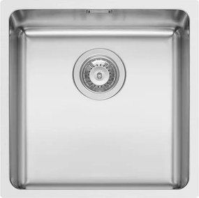 Lavello sottotop 1 vasca quadrata in inox argento PYRAMIS Lume L 40 x L 40 cm