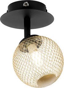 Faretto nero con oro regolabile - Athens Wire