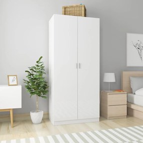 Armadio Bianco Lucido 90x52x200 Cm İn Legno Multistrato /