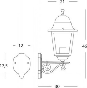 Lampada Applique Grande in Alto Colore Nero da Esterno Linea Quadrata Sovil...