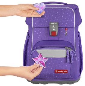 Zaino scuola Step by Step BASIS - set 4 pezzi, Purple Konfetti