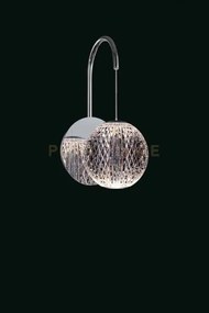 Lampada da parete diamante, acrilico trasparente, struttura cromata...