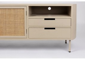 Tavolo TV in rattan crema 150x55 cm Amaya - White Label