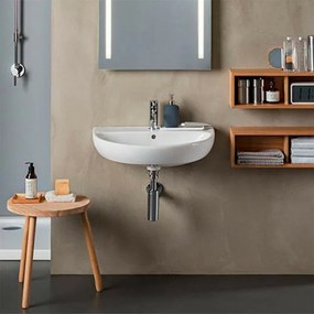 Lavabo sospeso 55 cm Geberit in ceramica lucida Colibrì