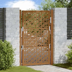 Cancello Da Giardino 105x155 Cm Acciaio Corten Design A Croce /