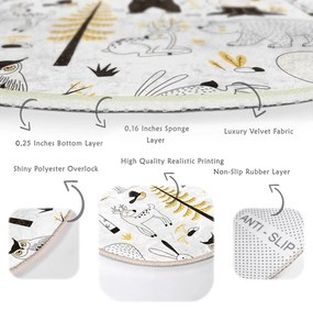 Tappeto per bambini giallo e bianco ø 120 cm Comfort - Mila Home