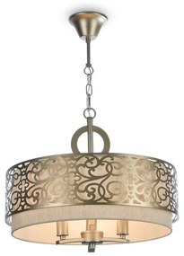 Lampadario Contemporaneo Venera Metallo Ottone 3 Luci Diffusore In Pvc