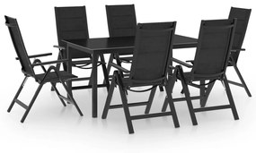 Set mobili da pranzo per giardino 7 pz in alluminio antracite