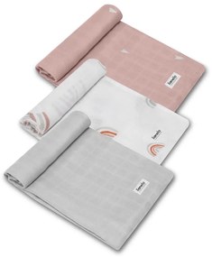 Lionelo - Confezione da 3 mussole in bambù BAMBOO SET 70x70 cm Rainbow