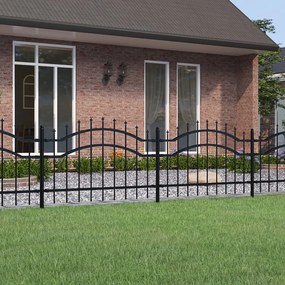 Recinzione Da Giardino Con Punta A Lancia Nera 115cm Acciaio /