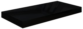 Scaffale A Parete Nero Lucido 50x23x3,8 Cm İn Mdf /