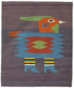 Kilim Tappeto 110x90 (Tacchino) Tessuto A Mano